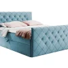Lit continental Baltimore 158, Double, Bleu, Tissu, Disponible>Mobilier1 Online