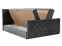 Lit continental Baltimore 158, Double, Bleu, Tissu, Disponible><noscript><img width=