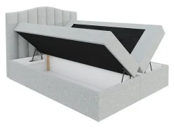 Lit continental Baltimore 153, Double, Noir, Tissu, Disponible><noscript><img width=