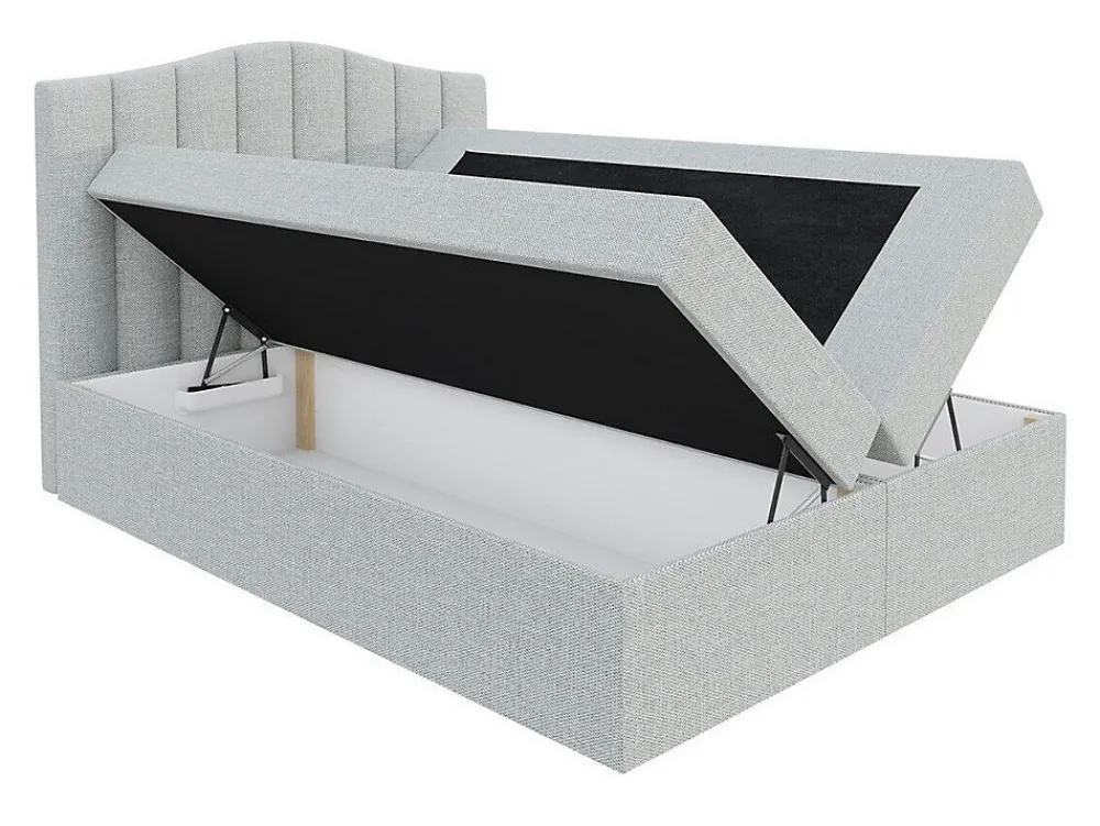 Lit continental Baltimore 153, Double, Noir, Tissu, Disponible>Mobilier1 Hot