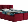 Lit continental Baltimore 143, Double, Rouge, Tissu, Disponible>Mobilier1 New