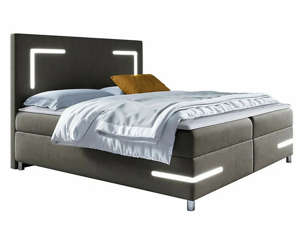 Lit continental Baltimore 173, Double, Marron, Tissu, Disponible>Mobilier1 Clearance