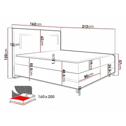 Lit continental Baltimore 173, Double, Marron, Tissu, Disponible><noscript><img width=