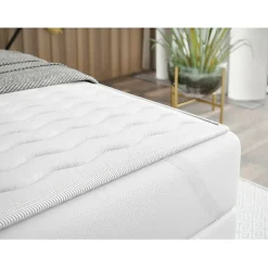 Mobilier1 Lit continental Baltimore 170, Unique, Jaune, Faux cuir, Disponible* Ensemble Sommier Et Matelas