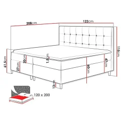 Lit continental Baltimore 130, Unique, Bleu, Tissu, Disponible><noscript><img width=