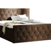 Lit continental Baltimore 161, Double, Marron, Tissu, Disponible>Mobilier1