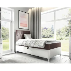 Mobilier1 Lit continental Baltimore 171, Unique, Pourpre, Faux cuir, Disponible* Ensemble Sommier Et Matelas