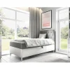 Mobilier1 Lit continental Baltimore 171, Unique, Gris, Faux cuir, Disponible* Ensemble Sommier Et Matelas
