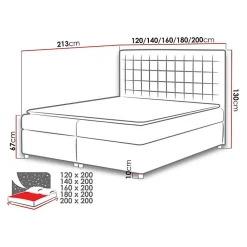 Mobilier1 Lit continental Baltimore 115, Double, Rose, Tissu, Disponible* Ensemble Sommier Et Matelas