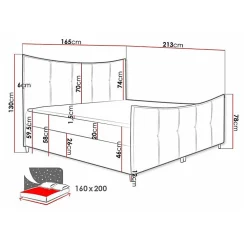 Mobilier1 Lit continental Baltimore 177, Double, Marron, Tissu, Disponible* Ensemble Sommier Et Matelas