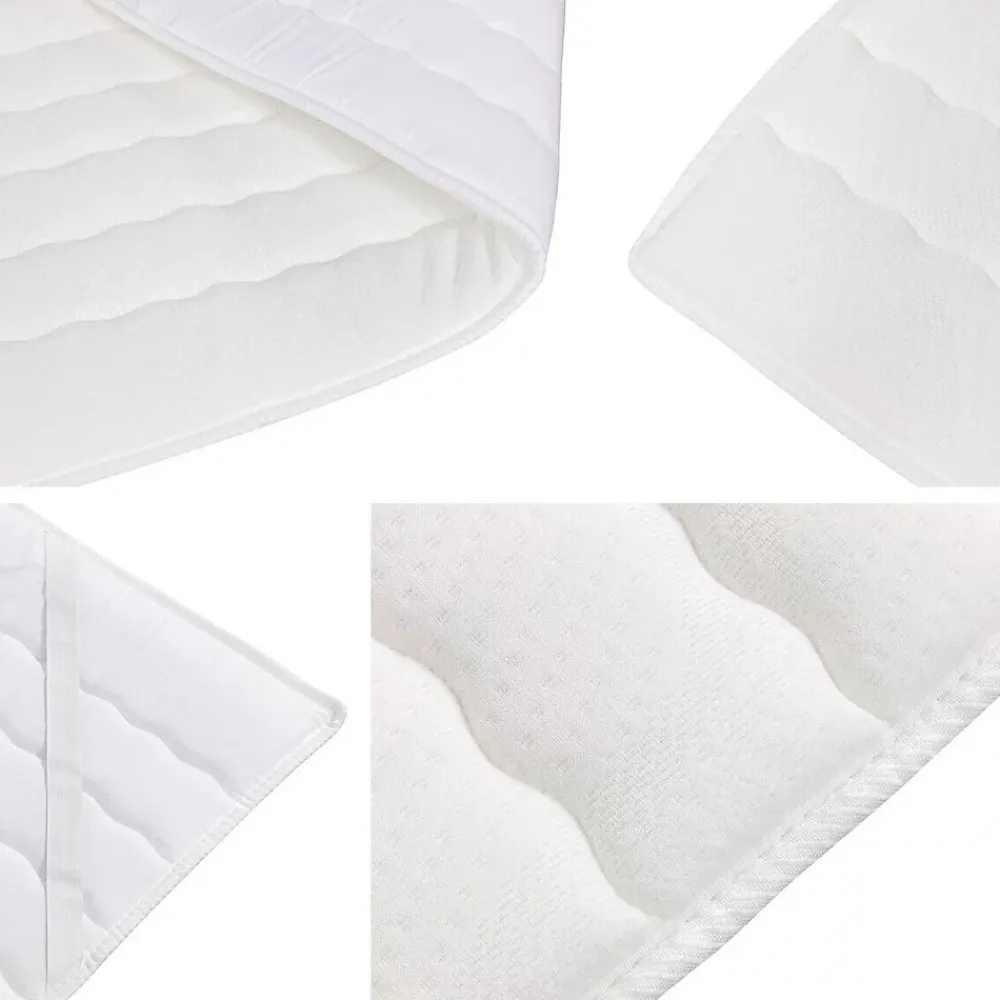 Mobilier1 Lit continental Baltimore 112, Double, Brun clair, Tissu, Disponible* Ensemble Sommier Et Matelas