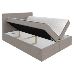 Lit continental Baltimore 163, Double, Noir, Tissu, Disponible><noscript><img width=