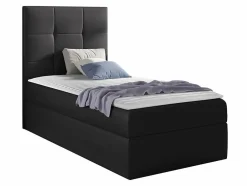 Lit continental Baltimore 180, Unique, Gris, Faux cuir, Disponible>Mobilier1 Outlet