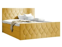 Lit continental Baltimore 161, Unique, Jaune, Tissu, Disponible>Mobilier1 Clearance