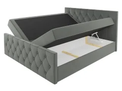 Lit continental Baltimore 161, Unique, Jaune, Tissu, Disponible><noscript><img width=