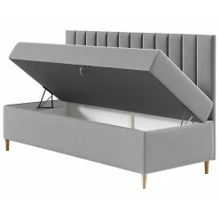 Mobilier1 Lit continental Baltimore 165, Unique, Turquoise, Faux cuir* Ensemble Sommier Et Matelas
