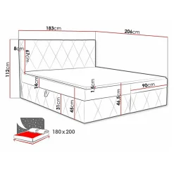 Mobilier1 Lit continental Comfivo 225, Double, Rouge, Tissu, Disponible* Ensemble Sommier Et Matelas
