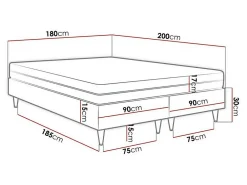 Lit continental Logan 109, Double, Gris, Tissu, Disponible><noscript><img width=