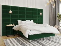 Lit continental Logan 101, Double, Vert, Tissu, Disponible><noscript><img width=