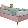 Lit continental Logan 108, Unique, Rose, Tissu, Disponible>Mobilier1 New