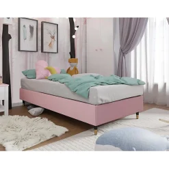 Lit continental Logan 108, Unique, Rose, Tissu, Disponible>Mobilier1 New