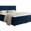 Lit continental Memphis 114, Double, Bleu, Tissu, Disponible>Mobilier1 Outlet