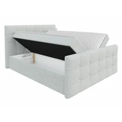 Lit continental Memphis 113, Double, Brun clair, Tissu, Disponible><noscript><img width=