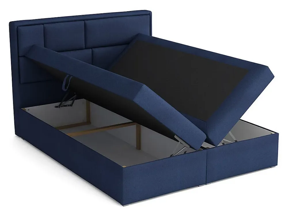 Mobilier1 Lit continental Pomona 115, Double, Brun clair, Tissu, Disponible* Ensemble Sommier Et Matelas