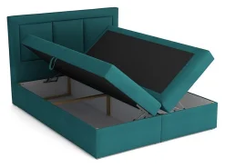 Lit continental Pomona 112, Double, Brun clair, Tissu, Disponible><noscript><img width=