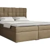 Lit continental Pomona 117, Double, Brun clair, Tissu, Disponible>Mobilier1 New