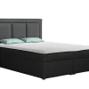 Mobilier1 Lit continental Pomona 112, Double, Gris, Tissu, Disponible* Ensemble Sommier Et Matelas