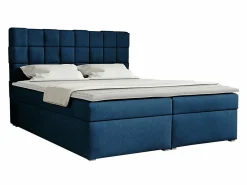 Lit continental Pomona 117, Double, Bleu, Tissu, Disponible>Mobilier1 Hot