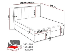 Lit continental Pomona 117, Double, Bleu, Tissu, Disponible><noscript><img width=