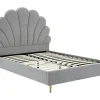 Lit coquillage 160 x 200 cm - Tissu - Gris clair - LIVAYA>Vente-unique Hot