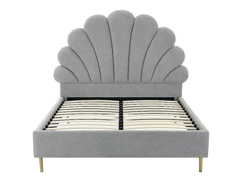 Lit coquillage 160 x 200 cm - Tissu - Gris clair - LIVAYA>Vente-unique Hot