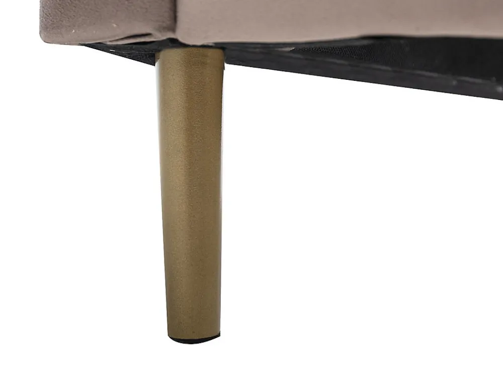 Lit coquillage 140 x 190 cm - Velours - Beige + Matelas - LIVAYA>Vente-unique Discount