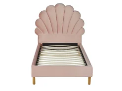 Vente-unique Lit coquillage 90 x 190 cm - Velours - Rose - MOANA*Enfant Lit Enfant