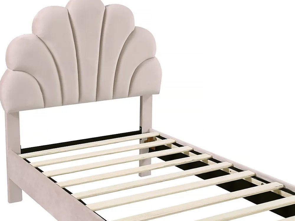 Habitat Et Jardin Lit coquillage en velours "Manon" 90 x 190 cm Beige* Lit Coffre