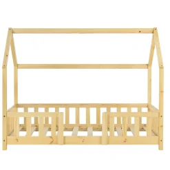 Lit d'Enfant Design Forme Maison Sisimiut Pin 140 x 70 cm Naturel en.casa><noscript><img width=