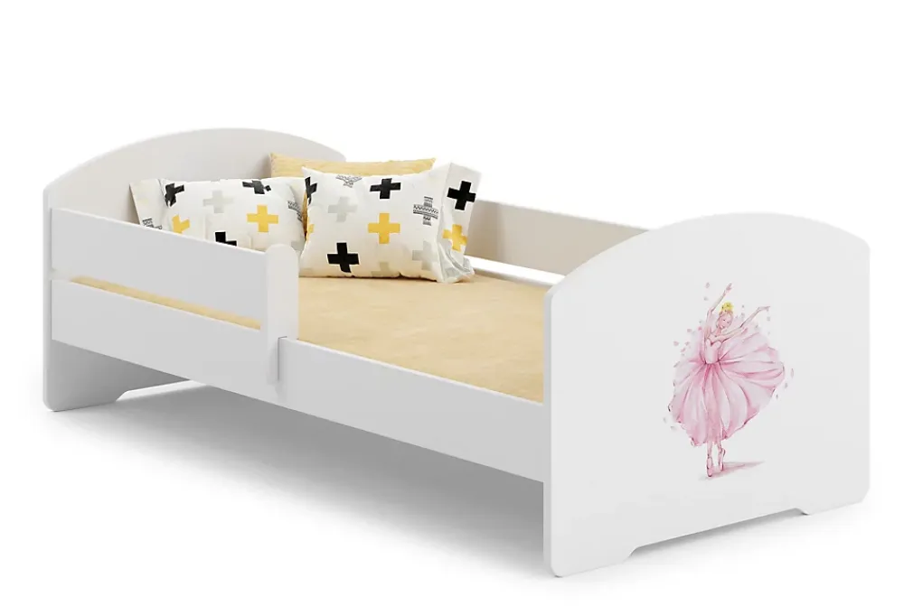 Kobi Lit d'enfant LUK avec barreaux 160x80 Princesse en couronne*Enfant Lit Enfant