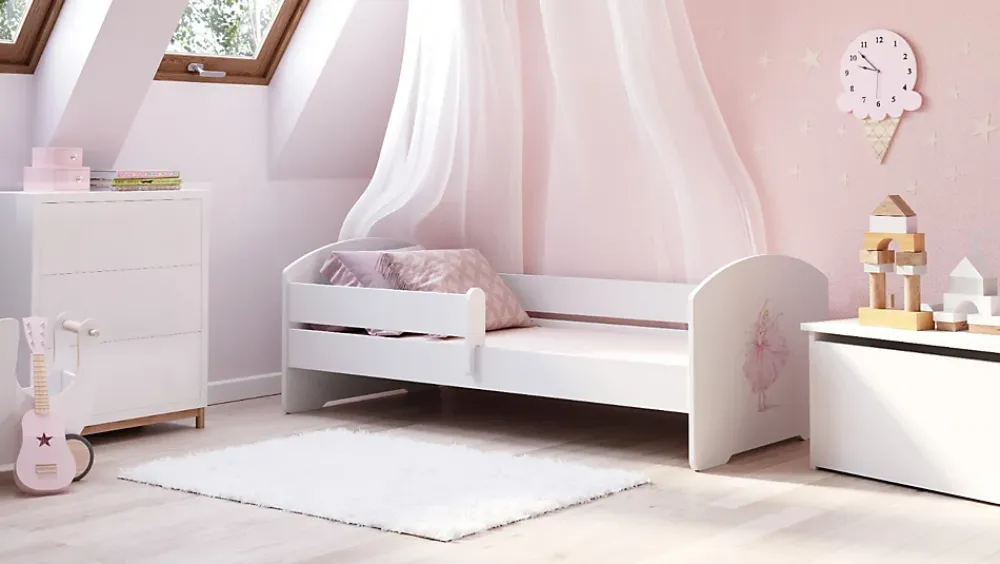 Kobi Lit d'enfant LUK avec barreaux 160x80 Princesse en couronne*Enfant Lit Enfant
