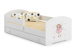 Lit d'enfant LUK avec tiroir et barreaux 160x80 Fille avec ailes>Kobi Clearance