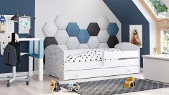 Kobi Lit d'enfant LUK avec tiroir et barreaux 160x80 étoiles* Lit Avec Rangement