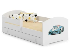 Lit d'enfant LUK avec tiroir et tringle 140x70 Police>Kobi Outlet