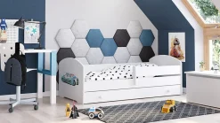 Lit d'enfant LUK avec tiroir et tringle 140x70 Police>Kobi Outlet