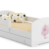 Kobi Lit d'enfant LUK avec tiroir et tringle 140x70 Princesse en couronne* Lit Avec Rangement