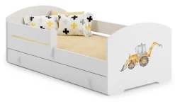 Kobi Lit d'enfant LUK avec tiroir et barreau 160x80 Yellow digger* Lit Avec Rangement