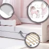 Kobi Lit d'enfant LUK avec tiroir et tringle 140x70 Fille avec licorne* Lit Avec Rangement