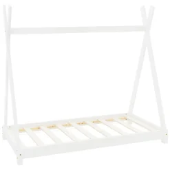 Lit d'enfant Tipi 70x140 cm blanc simple en bois de pin sommier à lattes style indien>Ml-Design Clearance