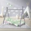 Ml-Design Lit d'enfant Tipi 70x140 cm gris clair simple en bois de pin sommier à lattes style indien*Enfant Lit Enfant